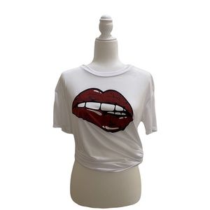 WST Biting Red Lips T-shirt (New without tags)